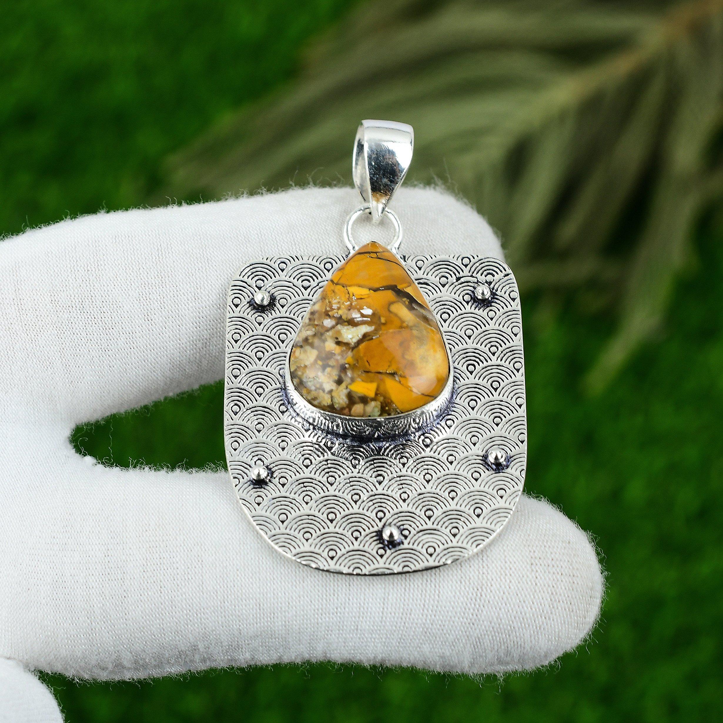 Anniversary Gift For Her Natural Brecciated Mookaite Gemstone Pendant 925 Silver
Anniversary Gift For Her Natural Brecciated Mookaite Gemstone Pendant 925 Silver