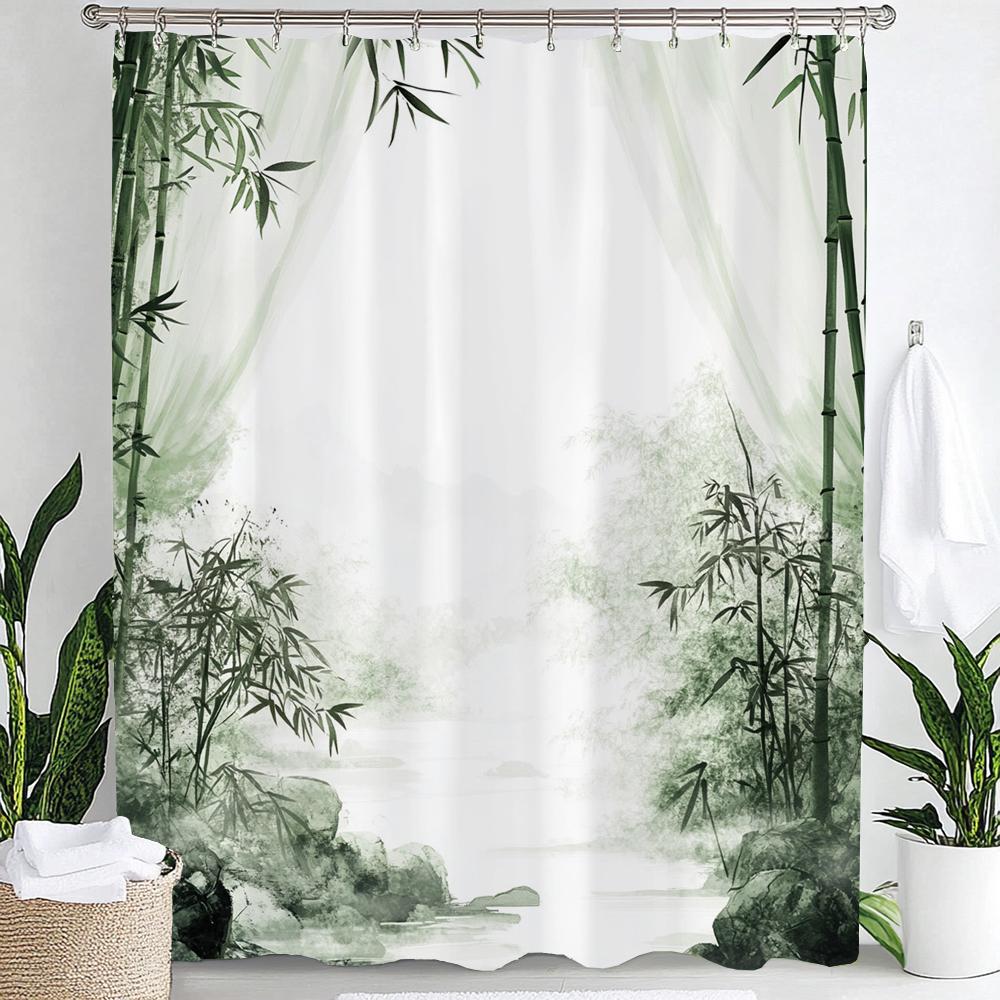Chinese Ink Bamboo Forest Landscape Shower Curtain Partition Privacy Hanging Curtain With Hooks Multiple Size Machine Washable W60H190(CM)-1 Pcs
Chinese Ink Bamboo Forest Landscape Shower Curtain Partition Privacy Hanging Curtain With Hooks Multiple Size Machine Washable W60H190(CM)-1 Pcs