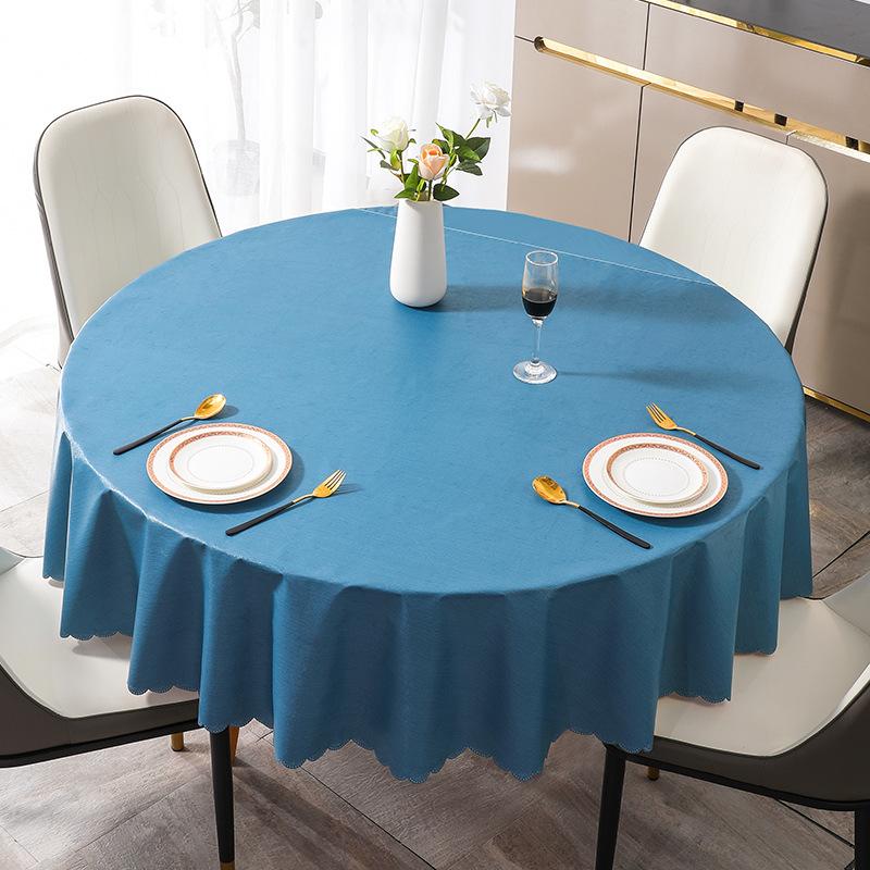 Сплошная цветная круглая скатерть из ПВХ, водонепроницаемая, маслостойкая, устойчивая к ожогам и стирке, современная и минималистичная скатерть Circular diameter 260cm