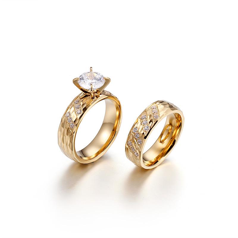 Kalon Japanese-Korean Minimalist Titanium Steel Couple Rings - 18K Gold Textured Diamond Wedding Bands Size 9
Kalon Japanese-Korean Minimalist Titanium Steel Couple Rings - 18K Gold Textured Diamond Wedding Bands Size 9