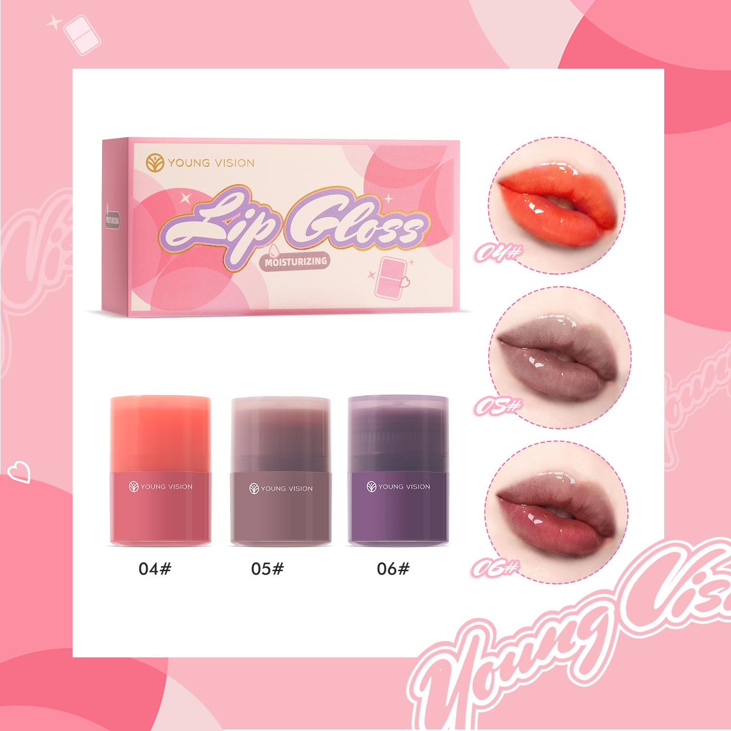 YOUNG VISION Twist Lip Gloss 3 Color Set Увлажняющий и увлажняющий цветной зеркальный блеск для губ Масло для губ 12ML*3
YOUNG VISION Twist Lip Gloss 3 Color Set Увлажняющий и увлажняющий цветной зеркальный блеск для губ Масло для губ 12ML*3