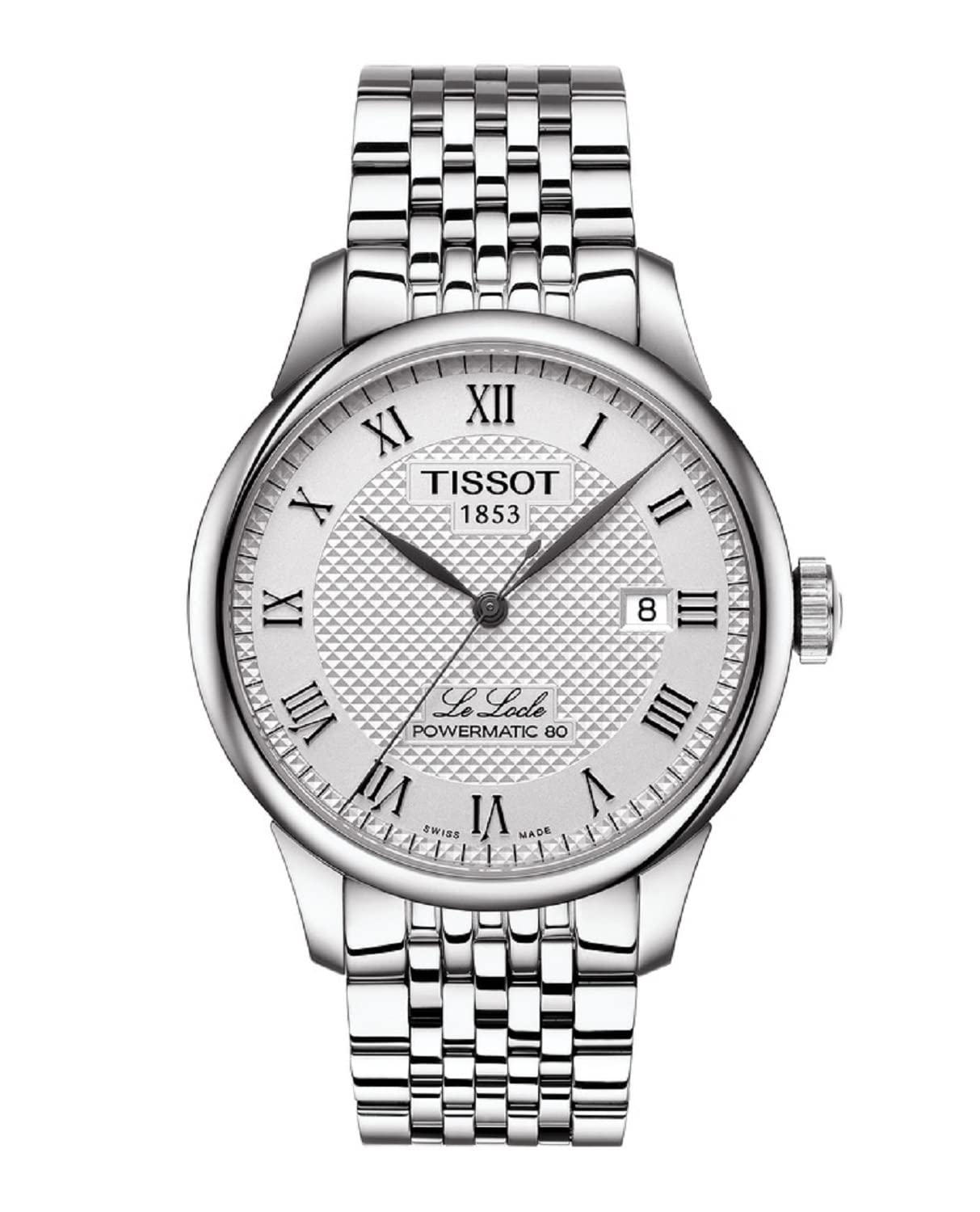 Tissot Le Locle Automatic Powermatic 80 Watch with Silver Dial and Bracelet, Men s, Model T0064071103300 (Officially Imported)
Tissot Le Locle Automatic Powermatic 80 Watch with Silver Dial and Bracelet, Men s, Model T0064071103300 (Officially Imported)