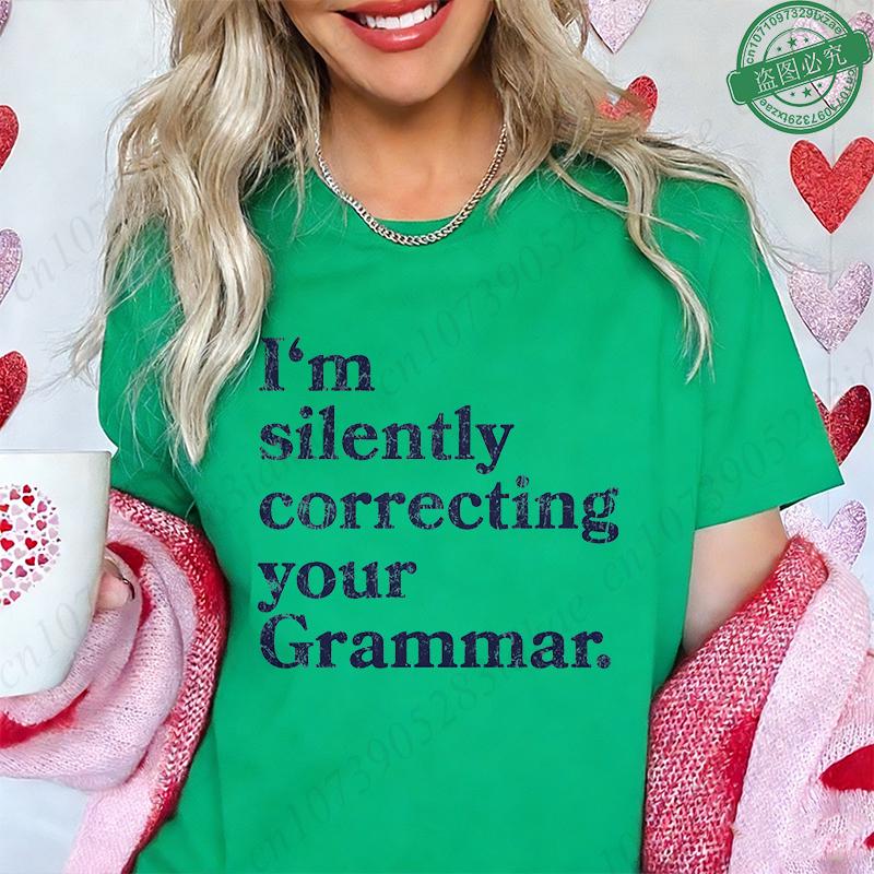 Funny Grammar Humor T-Shirt I m Silently Correcting Your Grammar , Red Proofreading Marks Graphic Tee, Women Short Sleeve Tops S
Funny Grammar Humor T-Shirt I m Silently Correcting Your Grammar , Red Proofreading Marks Graphic Tee, Women Short Sleeve Tops S