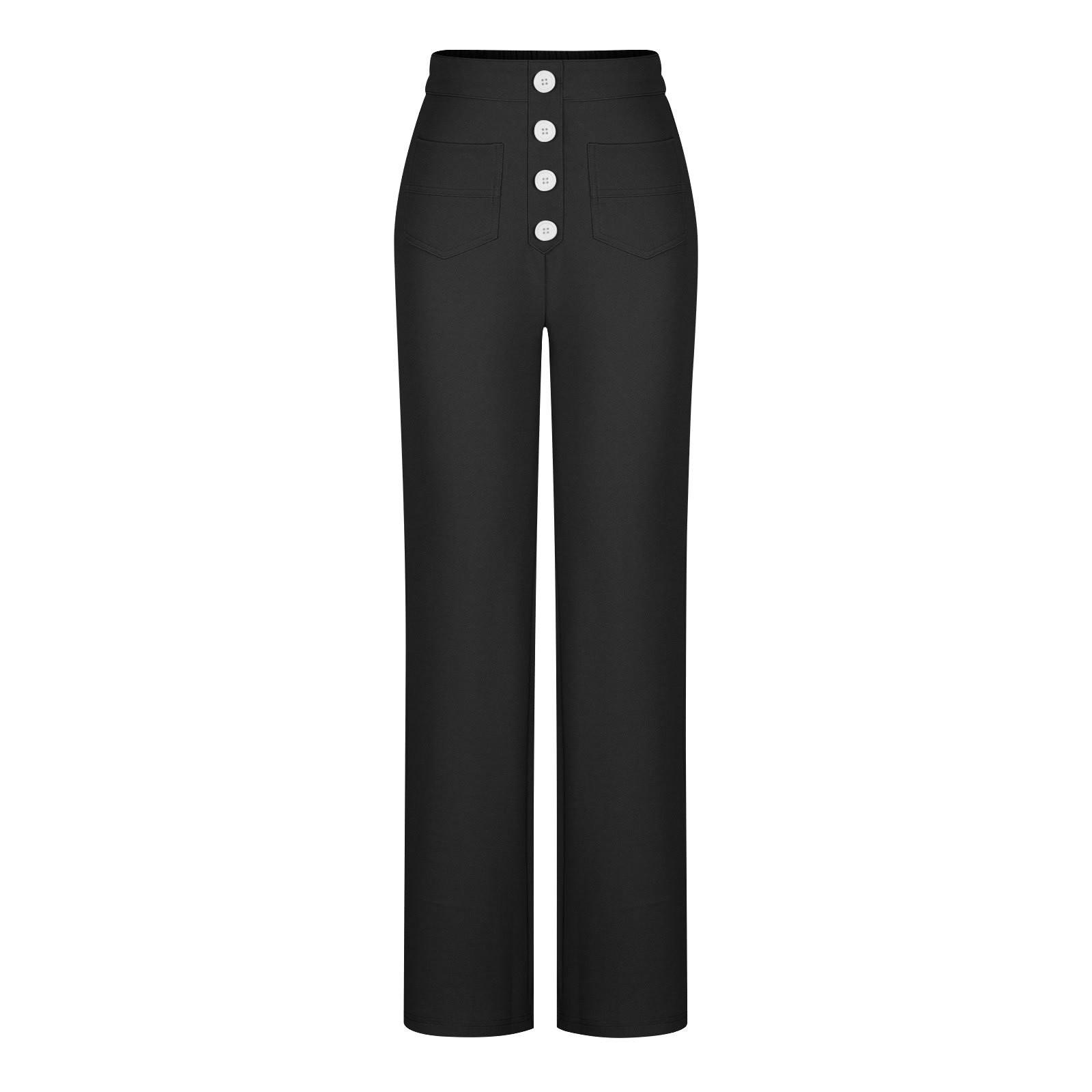 Брюки для девочек с высокой талией - повседневные брюки с широкими штанинами и пуговицами 140 чёрный
Брюки для девочек с высокой талией - повседневные брюки с широкими штанинами и пуговицами 140 чёрный