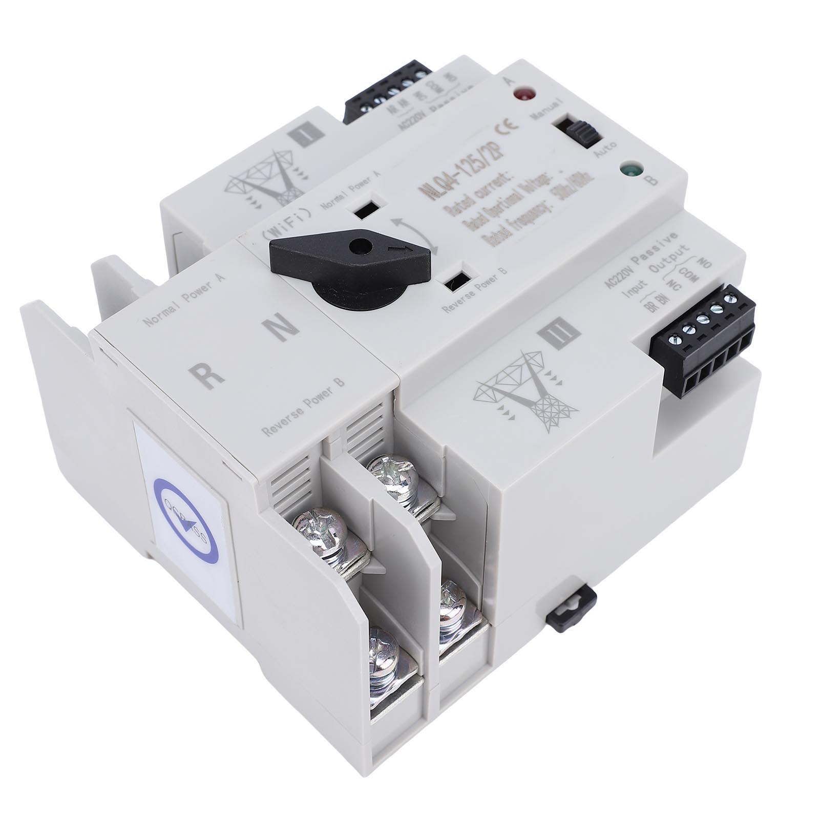 WiFi Automatic Manual Transfer 2P 63A APP Control 35mm Rail Mount Dual Power Transfer for Shop Factory Laboratory
WiFi Automatic Manual Transfer 2P 63A APP Control 35mm Rail Mount Dual Power Transfer for Shop Factory Laboratory