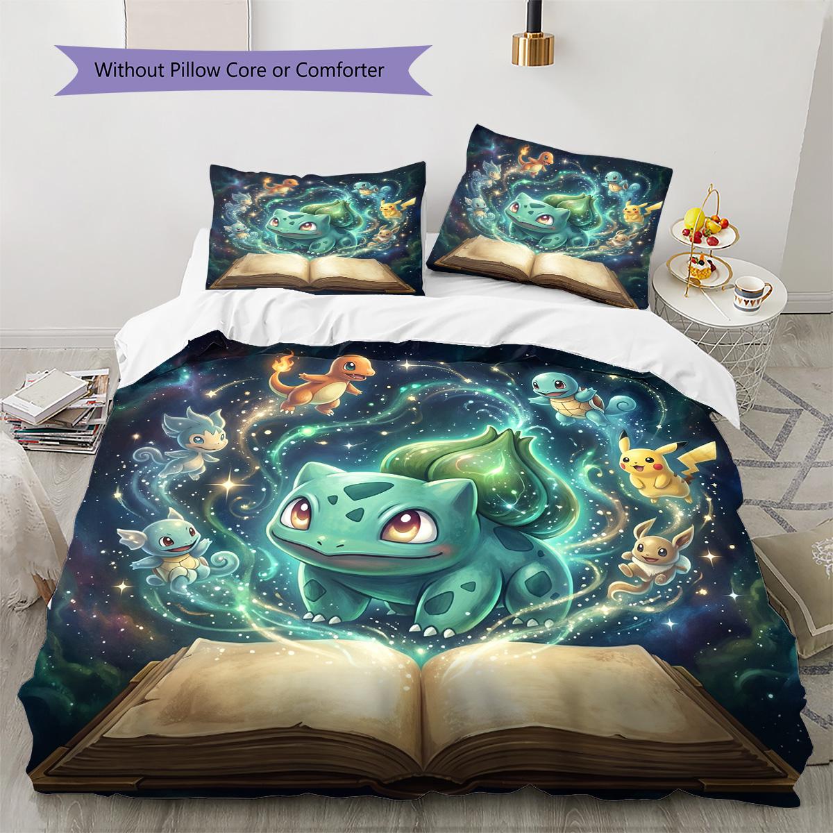 Bulbasaur Pattern Bedding Quilt Set Quilt Cover Pillowcase Home Decoration Birthday Gift (1 * duvet cover + 2 * pillowcase, without core) 135x200cm
Bulbasaur Pattern Bedding Quilt Set Quilt Cover Pillowcase Home Decoration Birthday Gift (1 * duvet cover + 2 * pillowcase, without core) 135x200cm