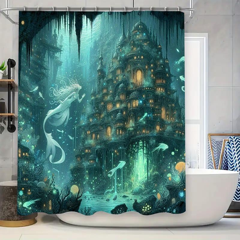 Enchanted Mermaid Bath Curtain Blue Fairy Tale Castle Shower curtain for Bathroom Decor Waterproof Fabric 72 x 84 inches 90x180cm
Enchanted Mermaid Bath Curtain Blue Fairy Tale Castle Shower curtain for Bathroom Decor Waterproof Fabric 72 x 84 inches 90x180cm