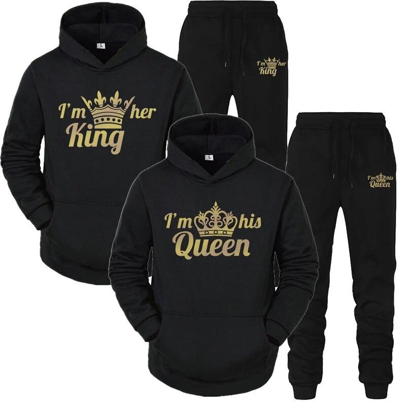 King Queen женские толстовки с капюшоном и брюки для бега с длинными рукавами, классические женские повседневные повседневные спортивные костюмы с капюшоном, комплект из 2 предметов
King Queen женские толстовки с капюшоном и брюки для бега с длинными рукавами, классические женские повседневные повседневные спортивные костюмы с капюшоном, комплект из 2 предметов