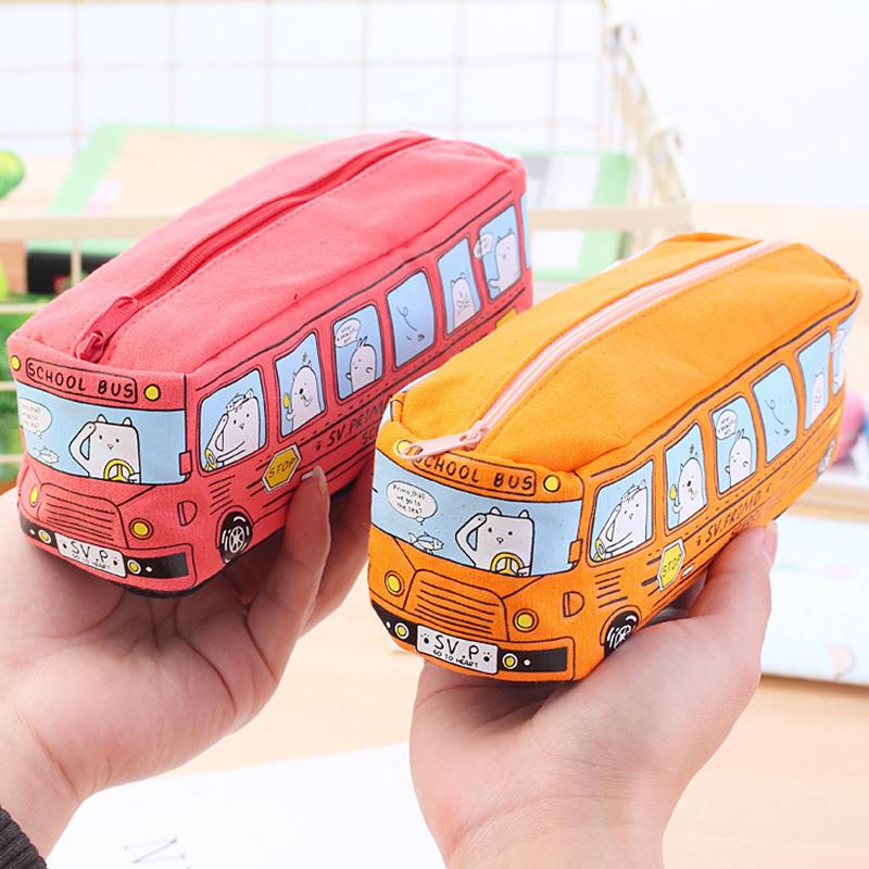 School Bus Design Pencil Case Cartoon Animal Canvas Zipper Pencil Bag School Stationery Orange
School Bus Design Pencil Case Cartoon Animal Canvas Zipper Pencil Bag School Stationery Orange