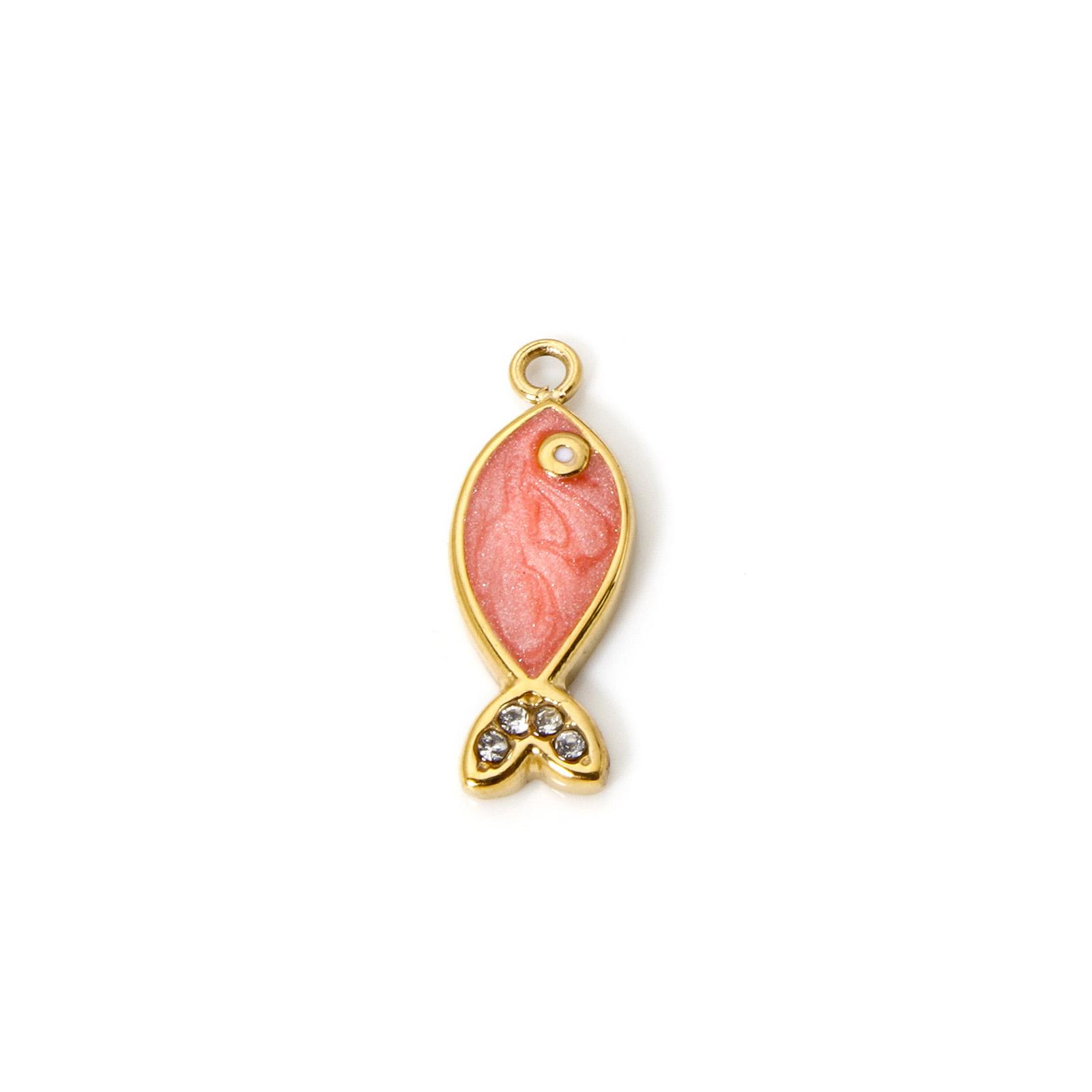 1 Piece 304 Stainless Steel Ocean Jewelry Charms 14K Gold Plated Fish Animal Enamel Clear Rhinestone Pendants Necklace 6mm x 6mm
1 Piece 304 Stainless Steel Ocean Jewelry Charms 14K Gold Plated Fish Animal Enamel Clear Rhinestone Pendants Necklace 6mm x 6mm