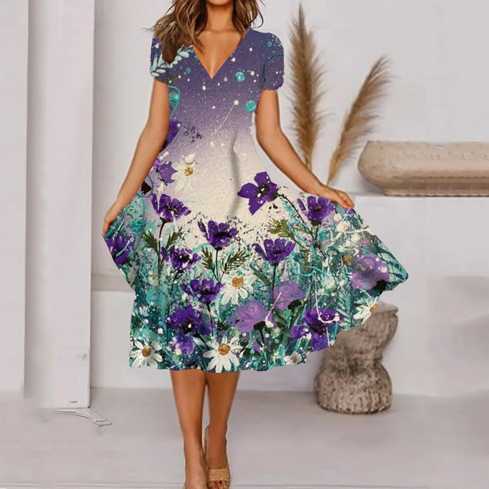 Женское весенне-летнее модное свободное платье с v-образным вырезом и короткими рукавами с принтом XXXL фиолетовый
Женское весенне-летнее модное свободное платье с v-образным вырезом и короткими рукавами с принтом XXXL фиолетовый