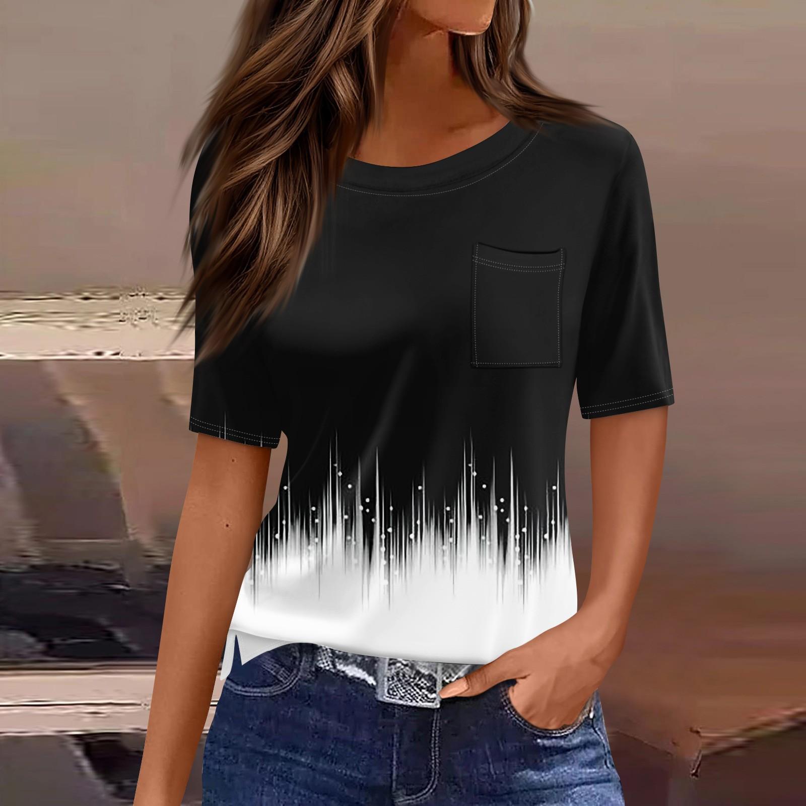 Футболки для женщин, плиссированные, с круглым вырезом, нарядные, повседневные, блузки с принтом, с коротким рукавом, летние топы, свободный крой XXL чёрный
Футболки для женщин, плиссированные, с круглым вырезом, нарядные, повседневные, блузки с принтом, с коротким рукавом, летние топы, свободный крой XXL чёрный