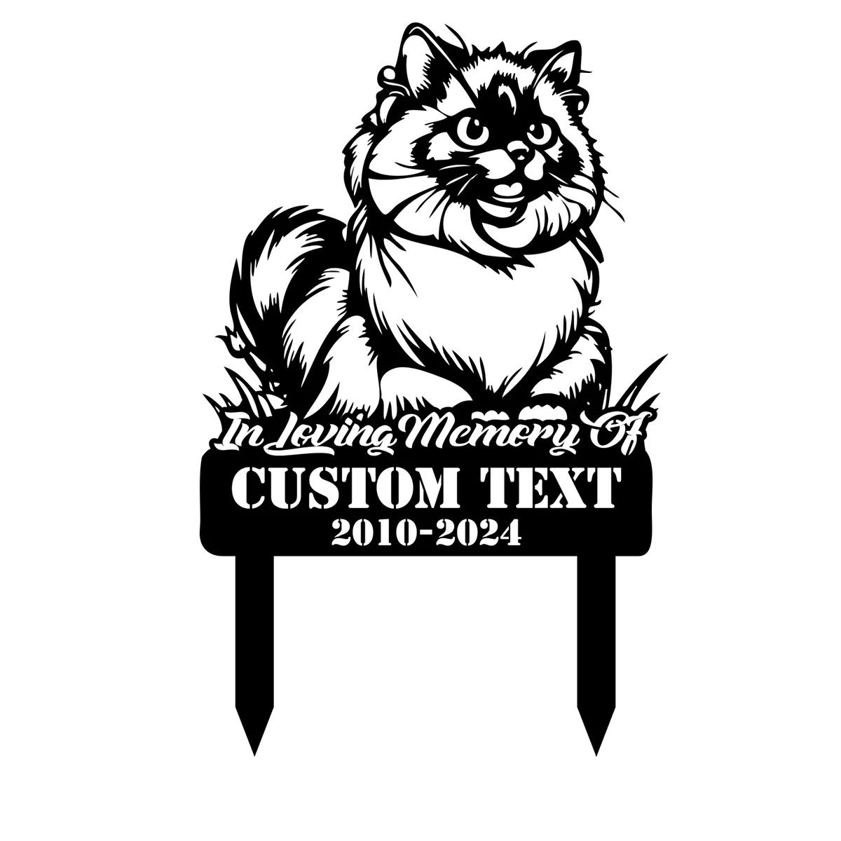 Birman Cat Memorial Metal Sign Stake Personalized Pet Garden Art
Birman Cat Memorial Metal Sign Stake Personalized Pet Garden Art