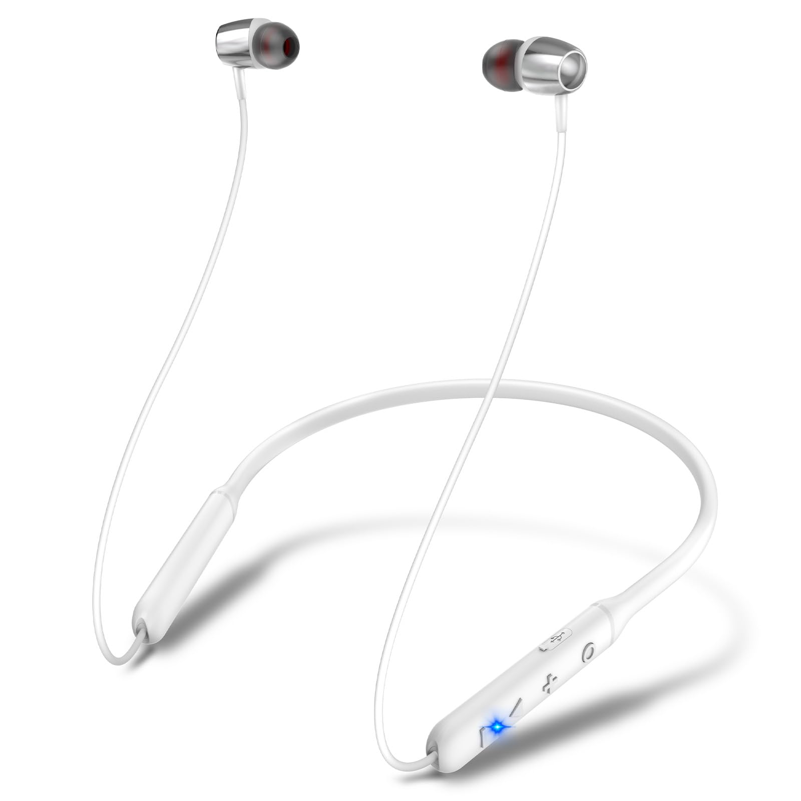 Bluetooth earphones with 38 hours of continuous Wireless neckband earphones with CVC noise fast sound automatic and ideal for working from and LINE
Bluetooth earphones with 38 hours of continuous Wireless neckband earphones with CVC noise fast sound automatic and ideal for working from and LINE