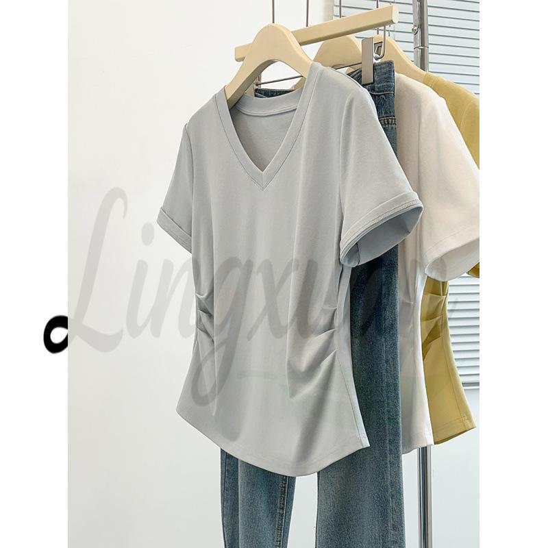 2026 Plus Size Women s V-neck Solid Color Slimming Casual T-shirt L синій
2026 Plus Size Women s V-neck Solid Color Slimming Casual T-shirt L синій