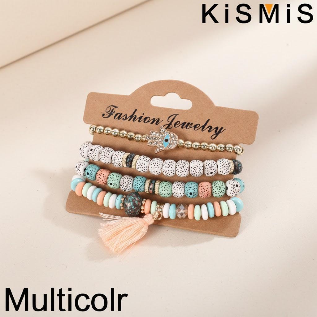 Bohemian Beaded Bracelets Set Multilayer Stretch Boho Tassel Pendant Evil Eye Jewelry for Women
Bohemian Beaded Bracelets Set Multilayer Stretch Boho Tassel Pendant Evil Eye Jewelry for Women