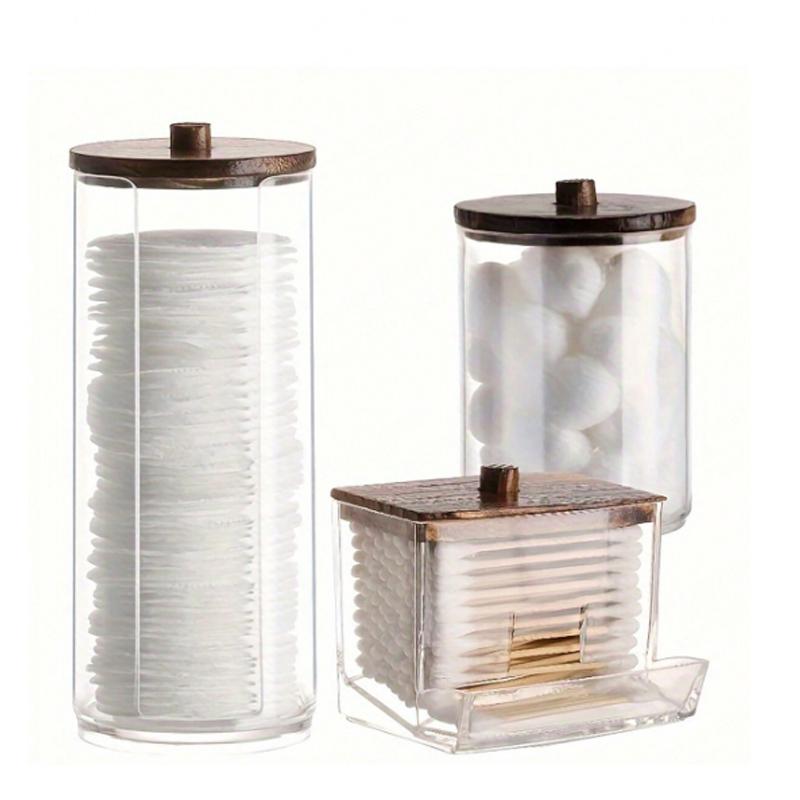 3pcs Cotton Swab Holder Bathroom Dispenser Storage Cotton Ball, Cotton Swab, Cotton Round Pads, Floss Picks - Clear Canister
3pcs Cotton Swab Holder Bathroom Dispenser Storage Cotton Ball, Cotton Swab, Cotton Round Pads, Floss Picks - Clear Canister