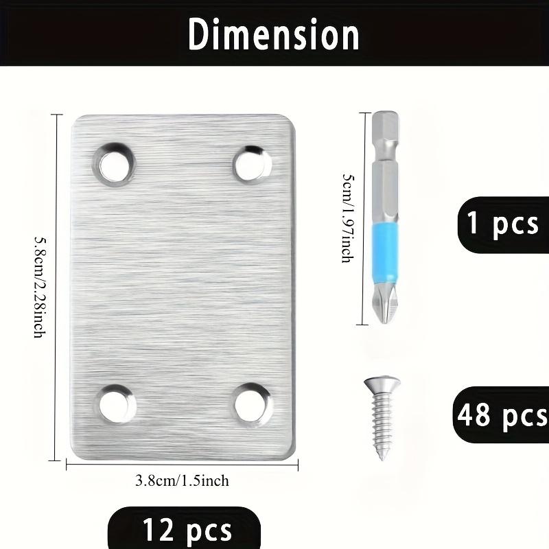 Stainless Steel Mending Plates Kit 2.37x1.5 Inch - Straight Flat Plates with Holes for Furniture Wood Joint Fasteners Mounting B
Stainless Steel Mending Plates Kit 2.37x1.5 Inch - Straight Flat Plates with Holes for Furniture Wood Joint Fasteners Mounting B