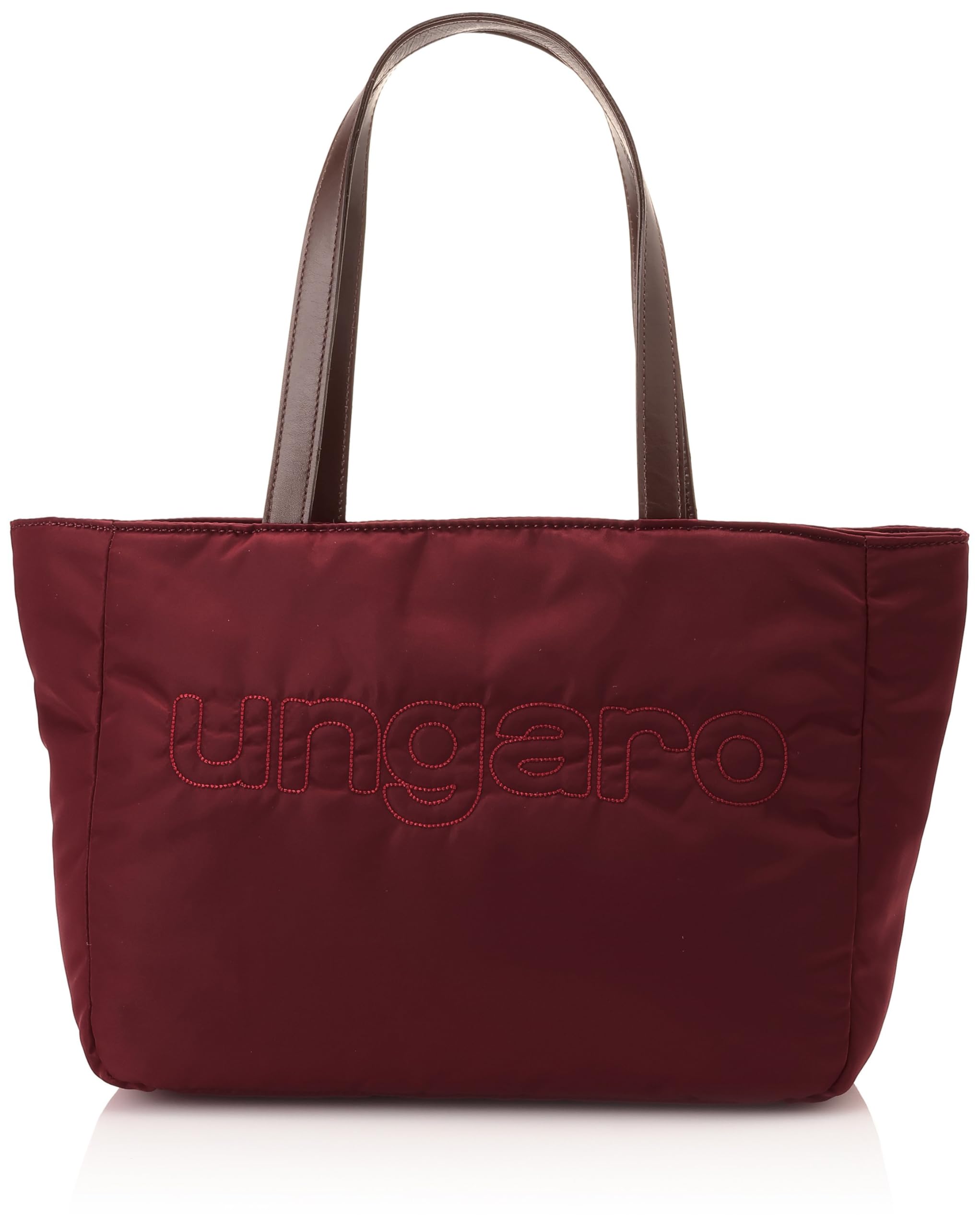 U by Ungaro Broderie Tote Made of Nylon and Cowhide Leather with Embroidered Logo and Quilted A4 Size Shoulder Zipper Multiple Made in Bordeaux Bag,
U by Ungaro Broderie Tote Made of Nylon and Cowhide Leather with Embroidered Logo and Quilted A4 Size Shoulder Zipper Multiple Made in Bordeaux Bag,