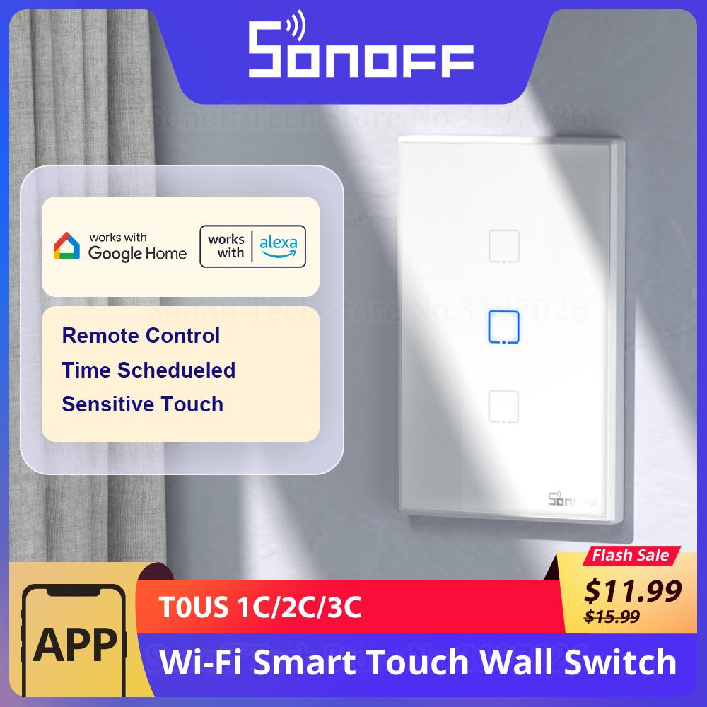 SONOFF TX T0US Wi-Fi настенный сенсорный переключатель Flash Sale art Home Voice Control Timing через приложение eWeLink работает с Alexa
SONOFF TX T0US Wi-Fi настенный сенсорный переключатель Flash Sale art Home Voice Control Timing через приложение eWeLink работает с Alexa