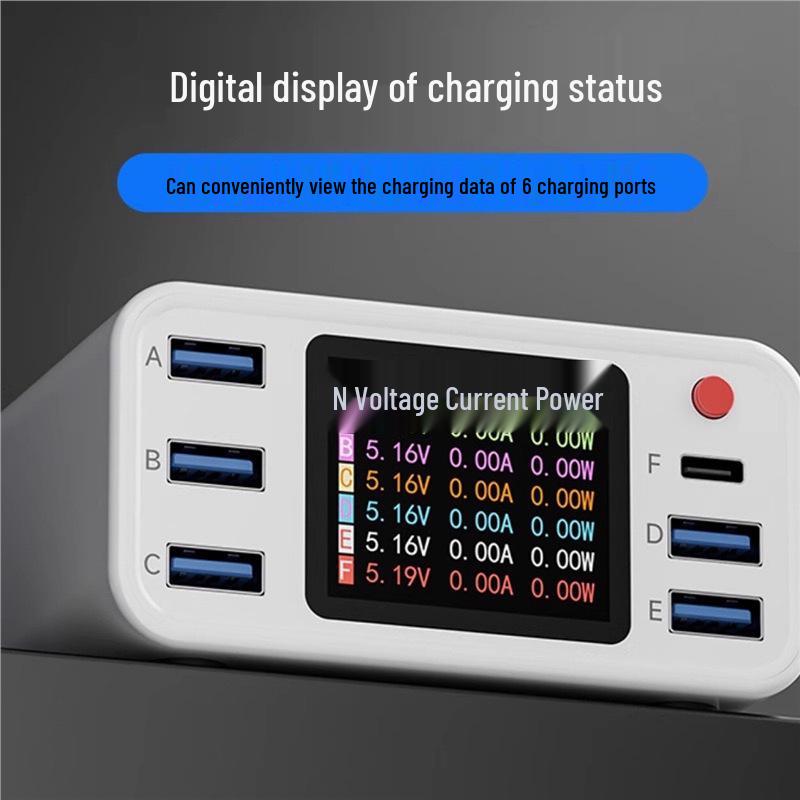 Shanba T6 Multi-Port Fast Charger with Digital Voltage & Current Display
Shanba T6 Multi-Port Fast Charger with Digital Voltage & Current Display