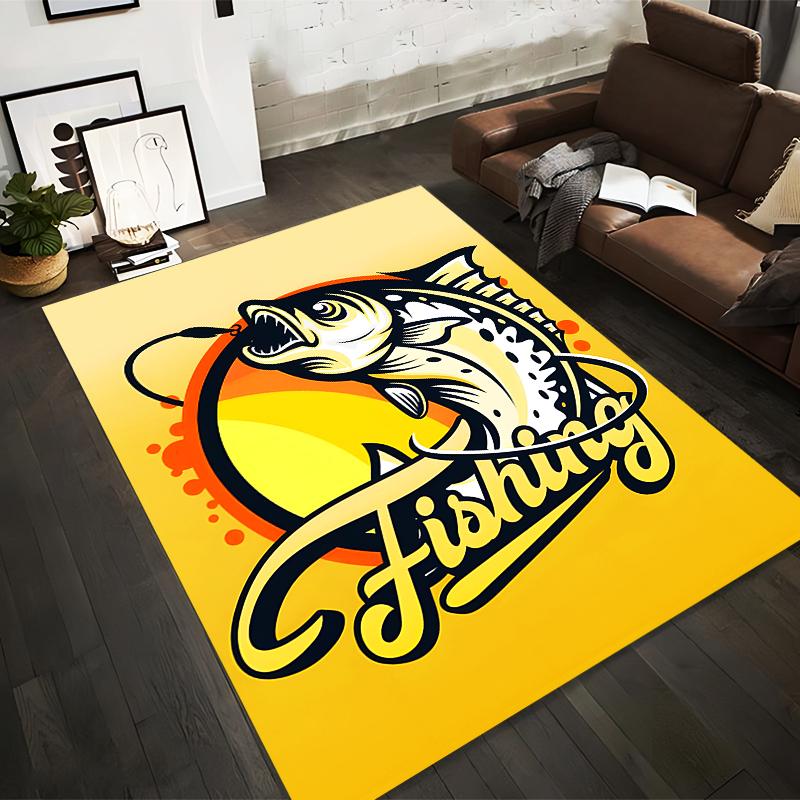 Fishing-Themed Yellow Carpet with Graphic Fish Design in Bold Style Suitable for use as an anti-slip for living room bedroom sofas 40x60cm( 15x23in )
Fishing-Themed Yellow Carpet with Graphic Fish Design in Bold Style Suitable for use as an anti-slip for living room bedroom sofas 40x60cm( 15x23in )