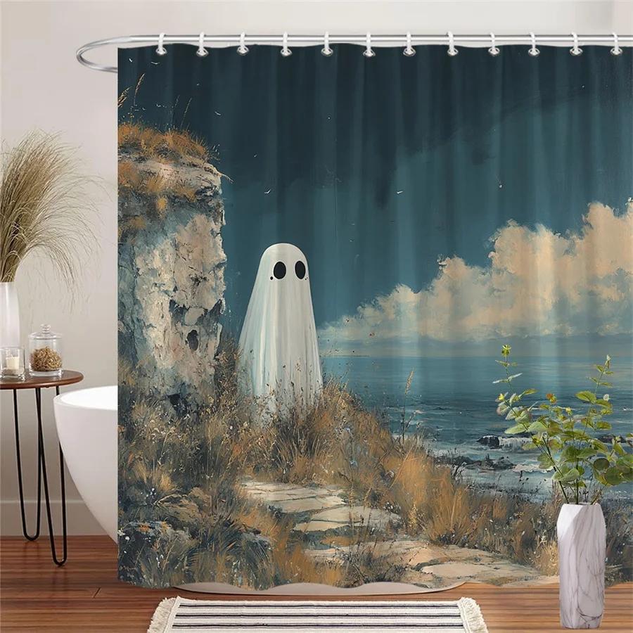 On Cliff Shower Curtain - Whimsical Cartoon Design, Stormy Sea & Rocky Cliff, Durable Polyester,12 Hooks, Spooky Bathroom Decor W60H190(CM)-1 Pcs
On Cliff Shower Curtain - Whimsical Cartoon Design, Stormy Sea & Rocky Cliff, Durable Polyester,12 Hooks, Spooky Bathroom Decor W60H190(CM)-1 Pcs
