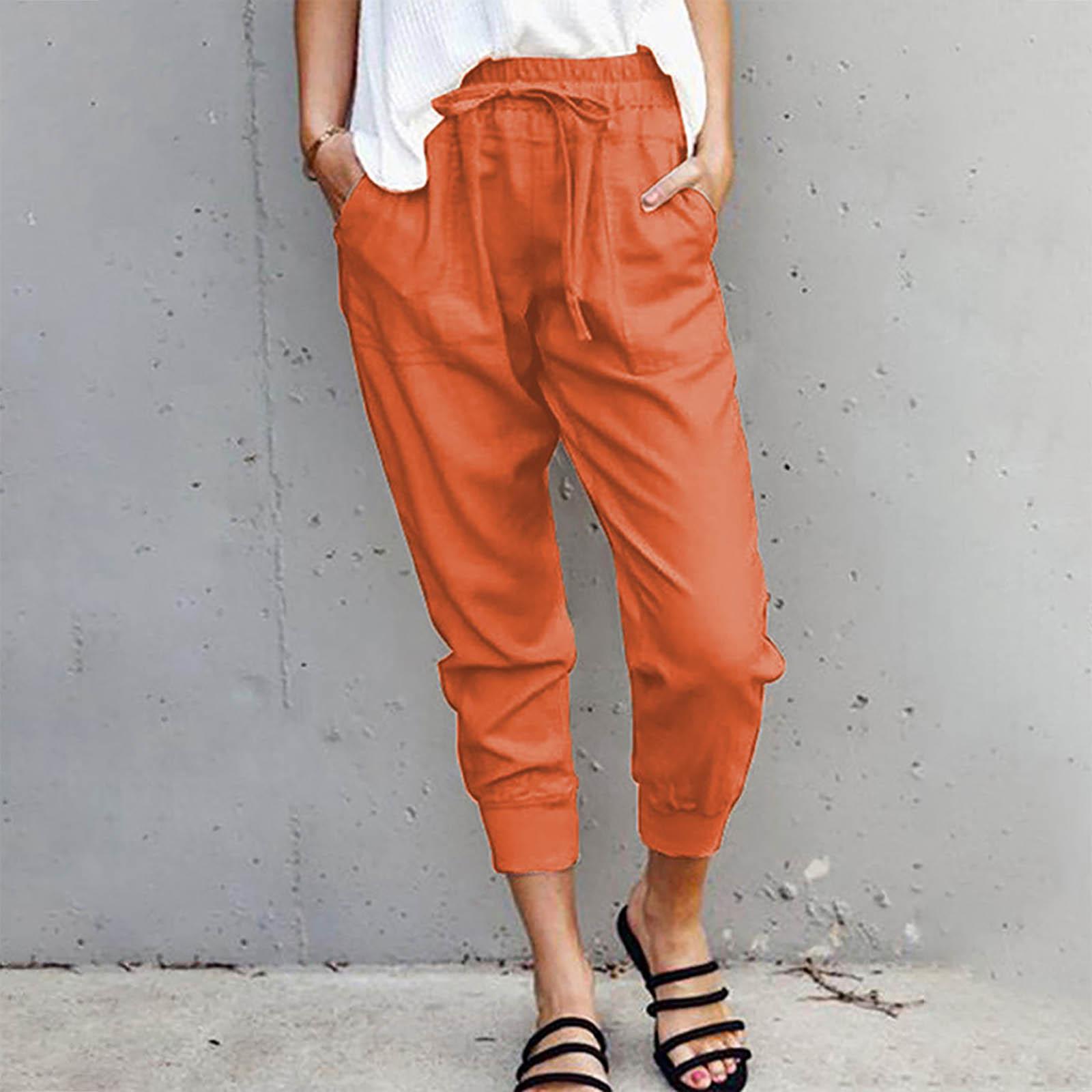 Summer Women s Casual Leggings Elastic Lace-up Front Pockets Color Casual Nine-quarter Pants XL Кіновар
Summer Women s Casual Leggings Elastic Lace-up Front Pockets Color Casual Nine-quarter Pants XL Кіновар