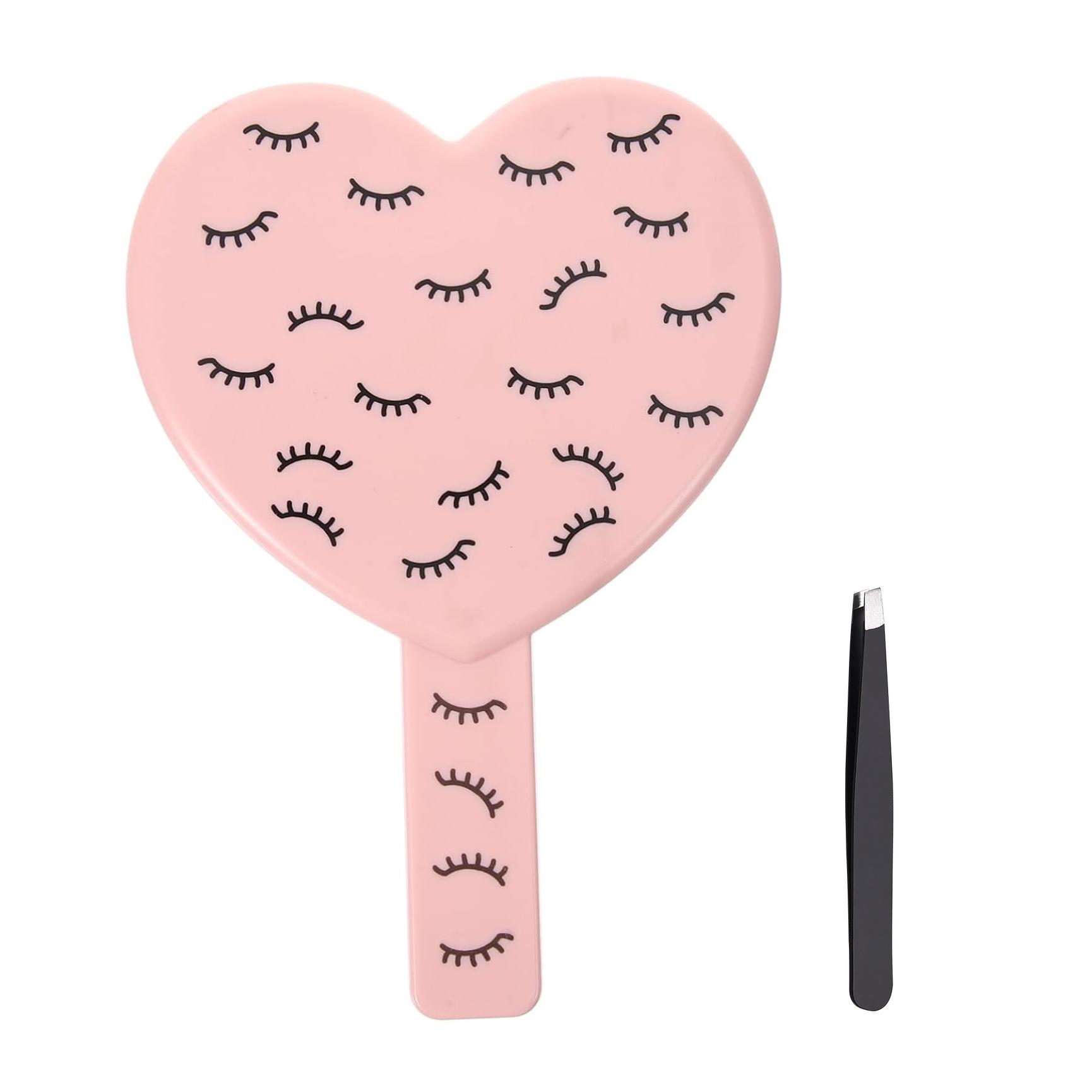 Heart-Shaped Travel Handheld Makeup Mirror with Eyebrow Tweezers, Portable Cosmetic Mirror with Handle for Shaving Single-Sided розовый
Heart-Shaped Travel Handheld Makeup Mirror with Eyebrow Tweezers, Portable Cosmetic Mirror with Handle for Shaving Single-Sided розовый
