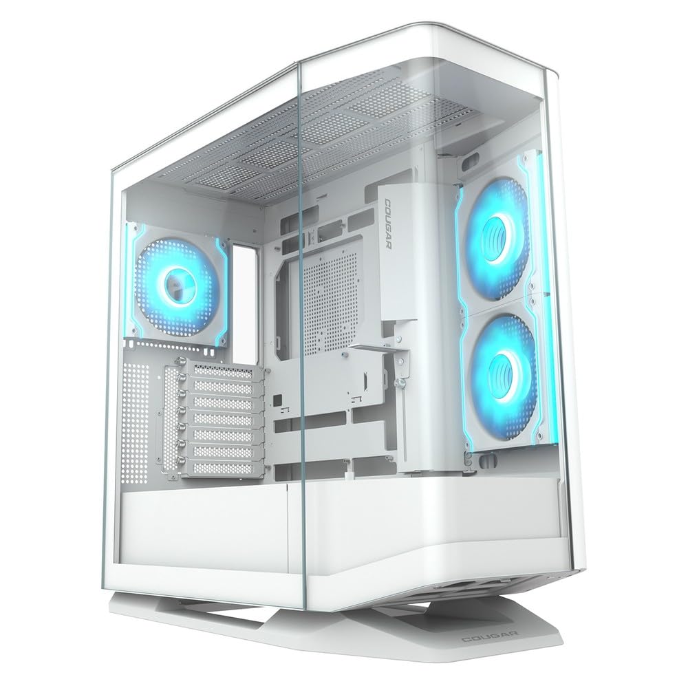 COUGAR Panoramic design with curved tempered glass specifications High airflow middle tower case with 4 ARGB fans standard installed White model
COUGAR Panoramic design with curved tempered glass specifications High airflow middle tower case with 4 ARGB fans standard installed White model