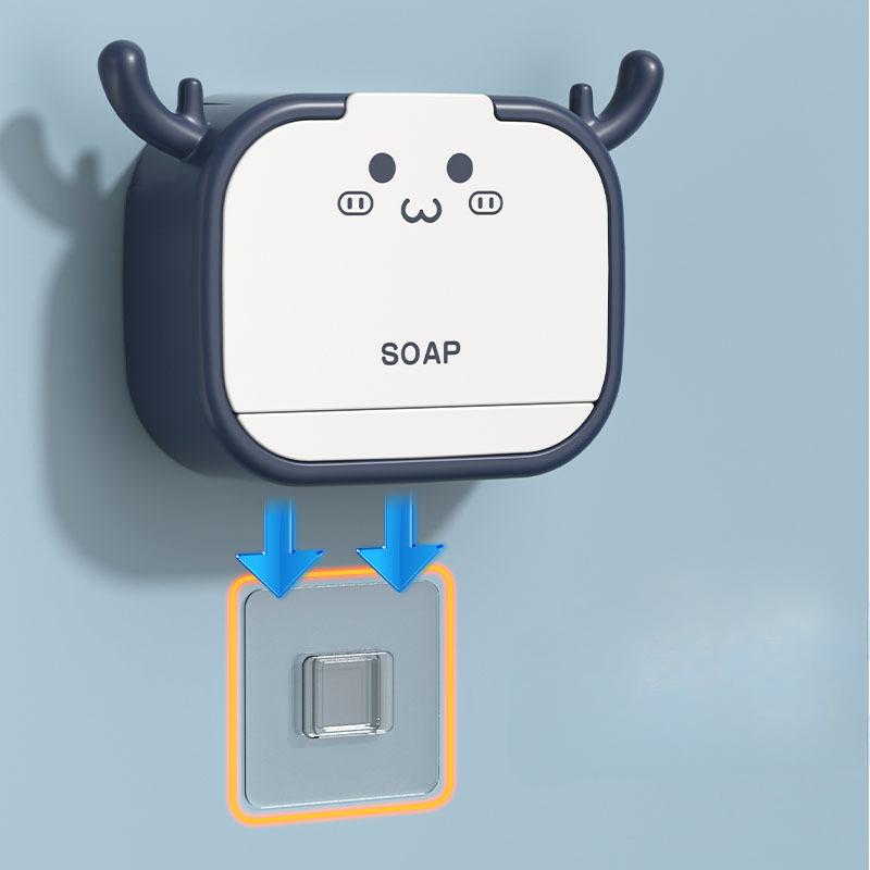 Non-perforated Flip-top Bathroom Laundry Soap Box Cartoon Antler HookWall-mounted Room Draining and Storage Box Single Door чорний
Non-perforated Flip-top Bathroom Laundry Soap Box Cartoon Antler HookWall-mounted Room Draining and Storage Box Single Door чорний