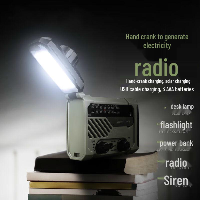 Multi-functional Hand-Crank Emergency Flashlight Radio
Multi-functional Hand-Crank Emergency Flashlight Radio