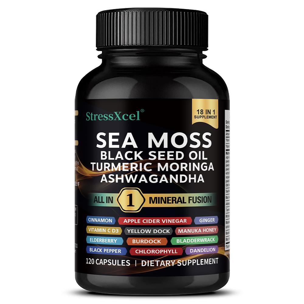 Sea Moss Extract Supplement, With Turmeric, Apple Cider Vinegar Powder, 120 Capsules 120 Capsules
Sea Moss Extract Supplement, With Turmeric, Apple Cider Vinegar Powder, 120 Capsules 120 Capsules