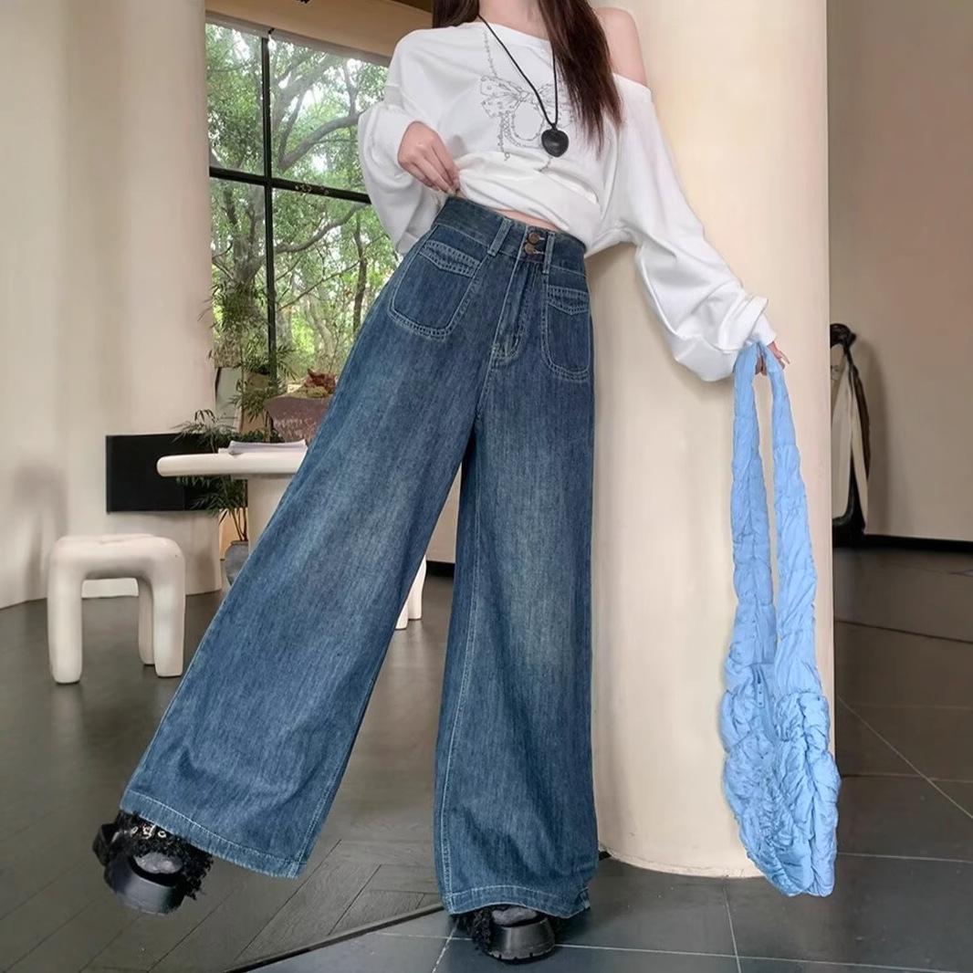 Women s High Waist Wide-Leg Dark Blue Retro Jeans for Autumn/Winter 5XL
Women s High Waist Wide-Leg Dark Blue Retro Jeans for Autumn/Winter 5XL