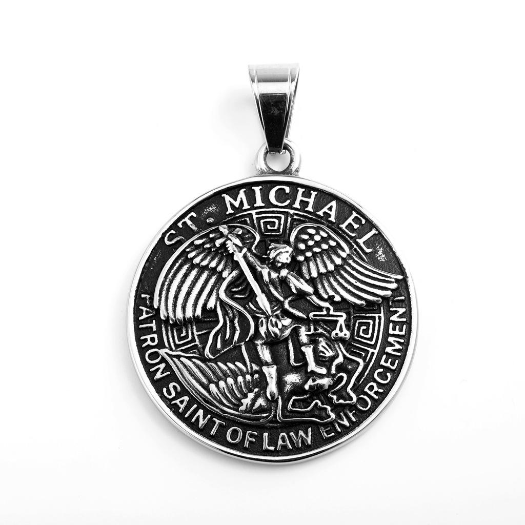 European Retro Stainless Steel Double-Sided Holy Angel Men s Pendant Necklace
European Retro Stainless Steel Double-Sided Holy Angel Men s Pendant Necklace