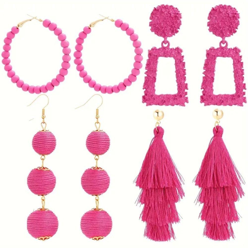 BOHO Long Drop Earrings Pink Dangle Drop Earrings Y2K Dangle Hoop Earrings Birthday Gift style 1
BOHO Long Drop Earrings Pink Dangle Drop Earrings Y2K Dangle Hoop Earrings Birthday Gift style 1