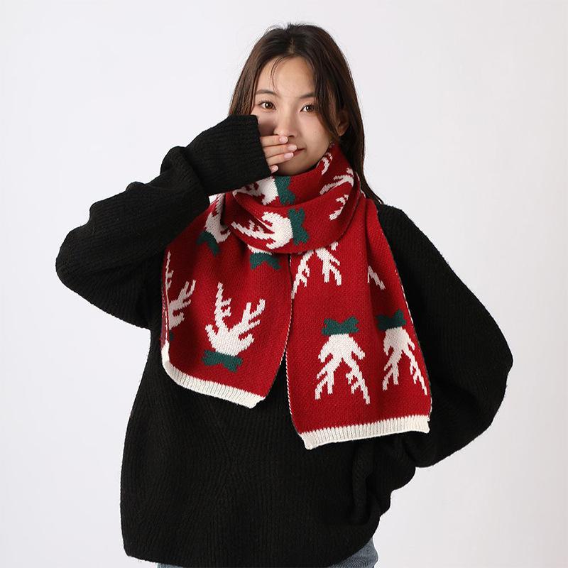 Корейский подарок на день рождения рождественский вязаный красный шарф рога женский зимний теплый олень студенческий шерстяной воротник 160*30cm
Корейский подарок на день рождения рождественский вязаный красный шарф рога женский зимний теплый олень студенческий шерстяной воротник 160*30cm