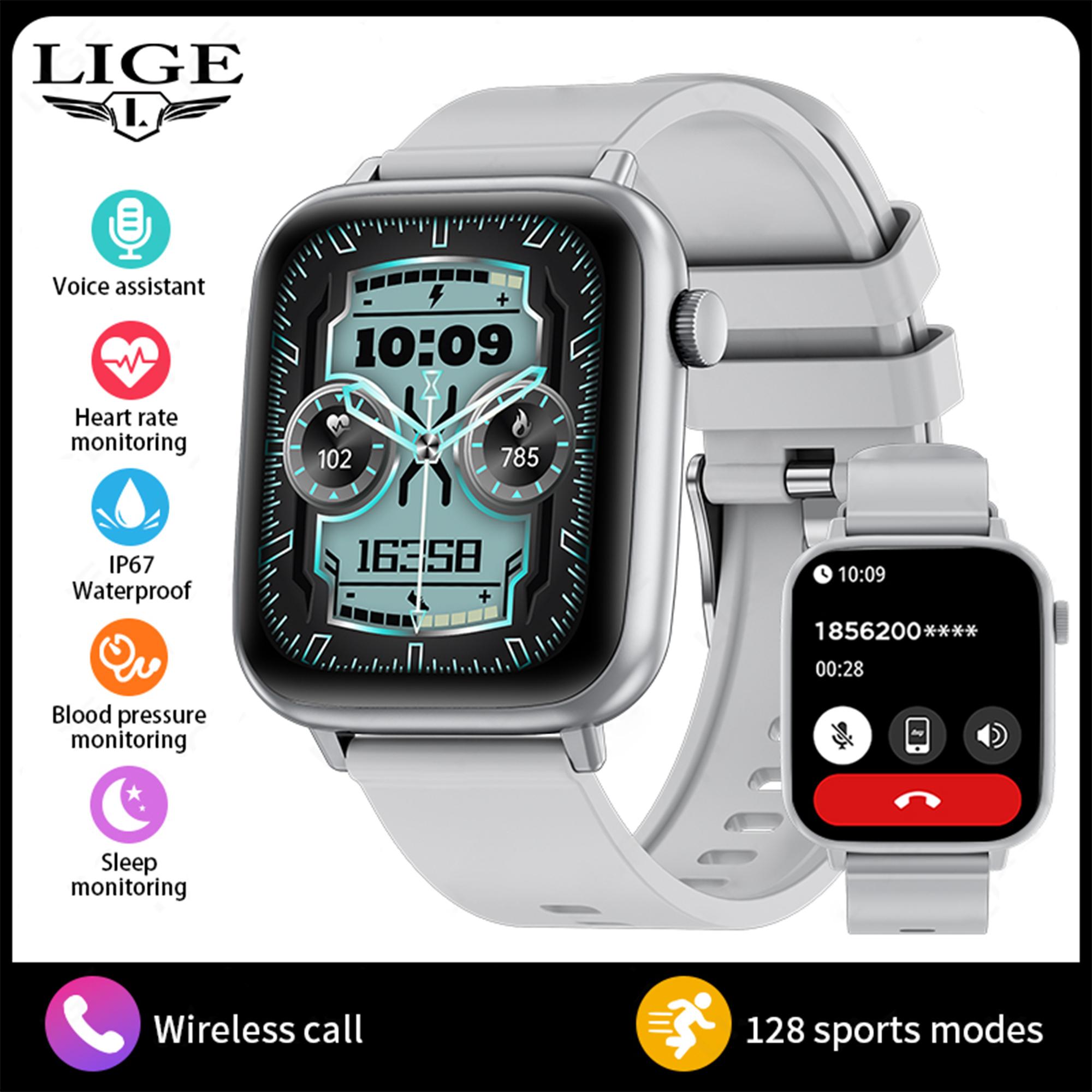 LIGE Новые умные часы с сенсорным экраном Bluetooth для звонков, спорта и фитнеса, мужские умные часы silicone strap серебряный
LIGE Новые умные часы с сенсорным экраном Bluetooth для звонков, спорта и фитнеса, мужские умные часы silicone strap серебряный