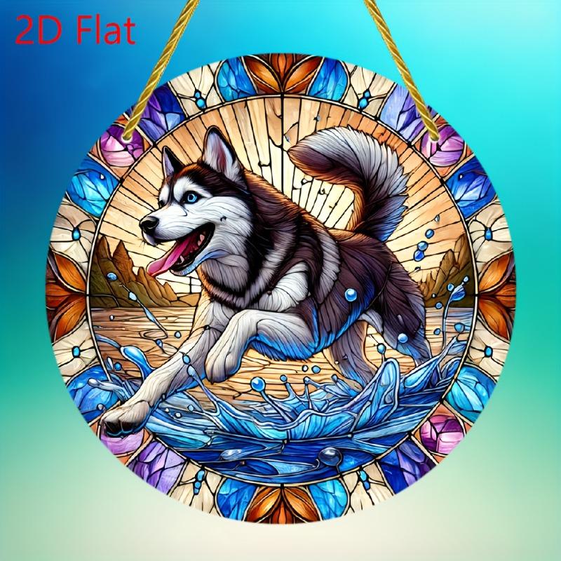 2D Flat Husky Stained Glass-Style Acrylic Desktop Decoration, Running Dog & Floral Design, Home Decor Plaque Hanging Wall Art Decorative Garden Decora 1PC
2D Flat Husky Stained Glass-Style Acrylic Desktop Decoration, Running Dog & Floral Design, Home Decor Plaque Hanging Wall Art Decorative Garden Decora 1PC