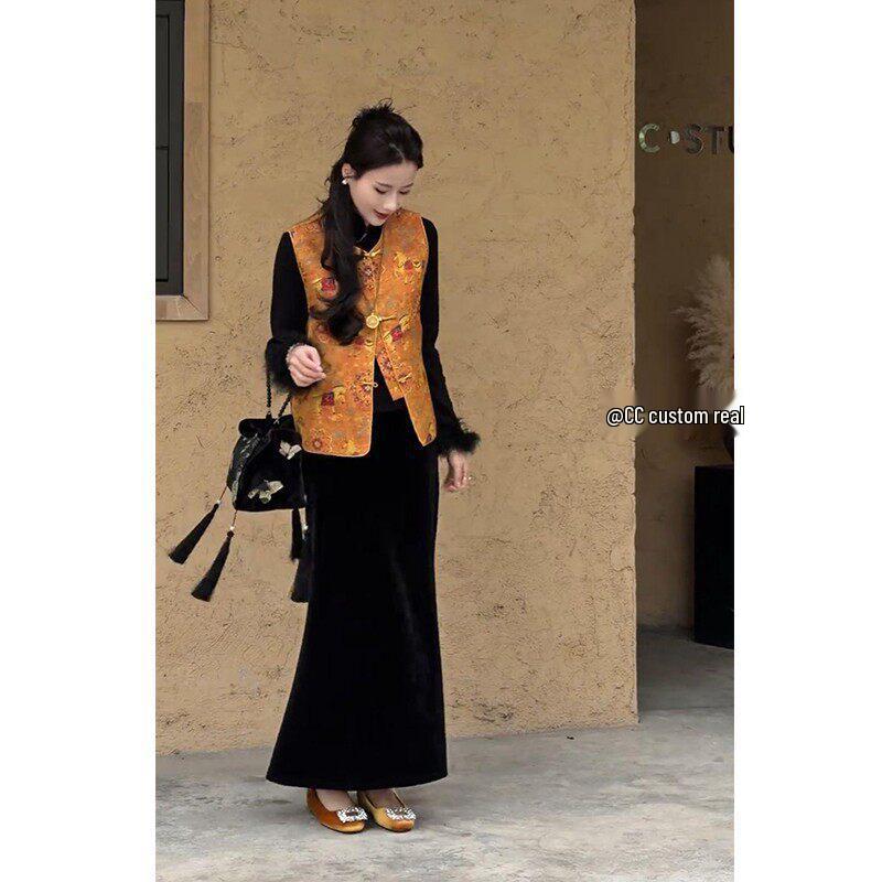 Sister-Style Winter Women s Elegant Vest & Skirt Set XL (Recommended for 115-125 jin)
Sister-Style Winter Women s Elegant Vest & Skirt Set XL (Recommended for 115-125 jin)
