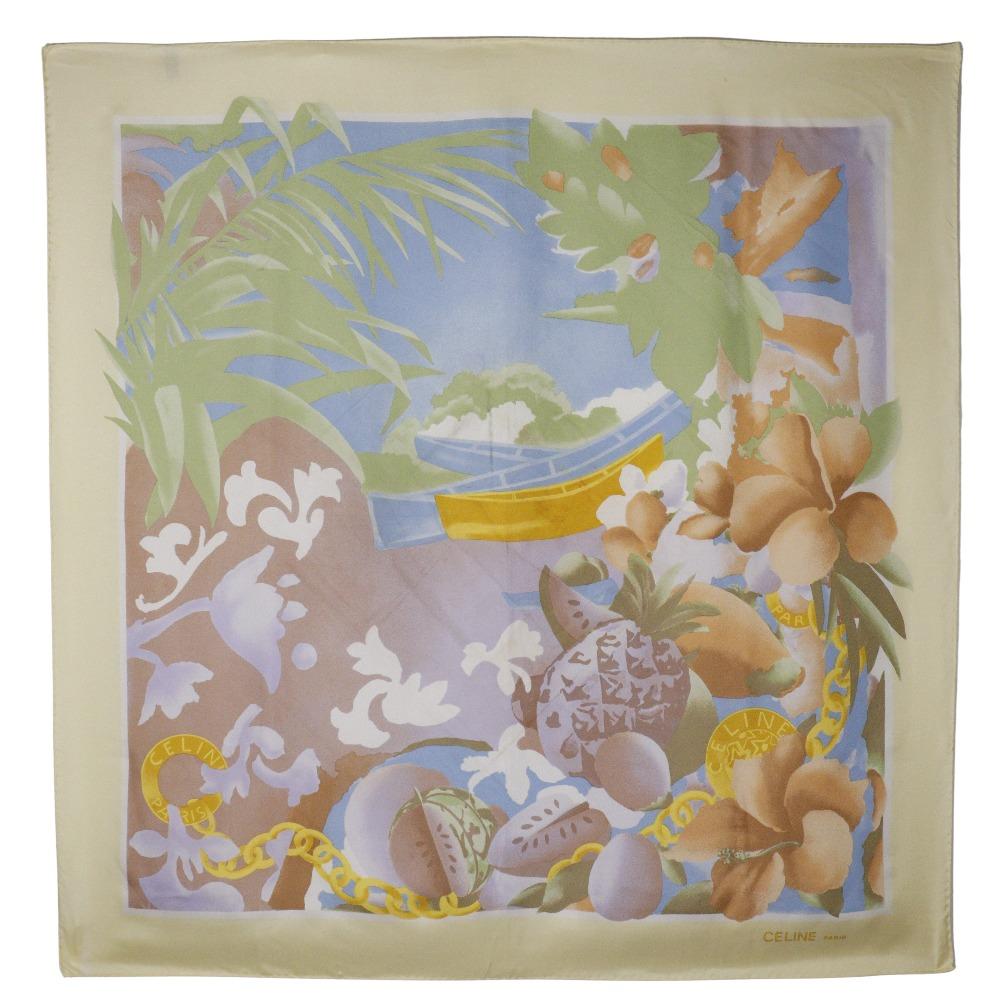 CELINE scarf Tropical Pattern Yellow / blue silk Women Used
CELINE scarf Tropical Pattern Yellow / blue silk Women Used
