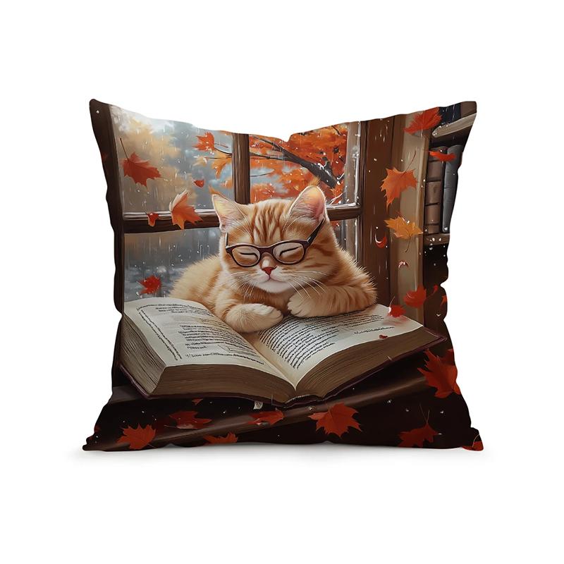 Home Decor Cats by Window with Books and Autumn Leaves Pattern Cushion Cover Suitable for Sofa Bedroom Car Pillow Cover 16x16Inch
Home Decor Cats by Window with Books and Autumn Leaves Pattern Cushion Cover Suitable for Sofa Bedroom Car Pillow Cover 16x16Inch