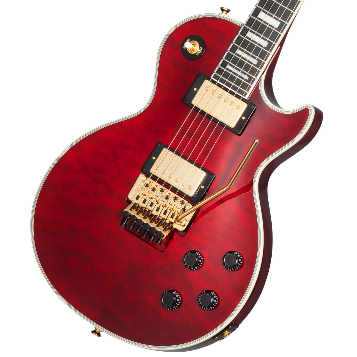 Lifeson Les Paul Custom Axcess Квілт Рубі Алекс Лайфсон Rush Epiphone/Alex
Lifeson Les Paul Custom Axcess Квілт Рубі Алекс Лайфсон Rush Epiphone/Alex