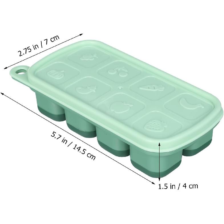 PRETYZOOM Silicone Ice Cube Tray with Lid, Easy Release Freezer Tray for Ice and Food Storage, 8-Cube Green Mold for Freezing Drinks, Juices, and
PRETYZOOM Silicone Ice Cube Tray with Lid, Easy Release Freezer Tray for Ice and Food Storage, 8-Cube Green Mold for Freezing Drinks, Juices, and