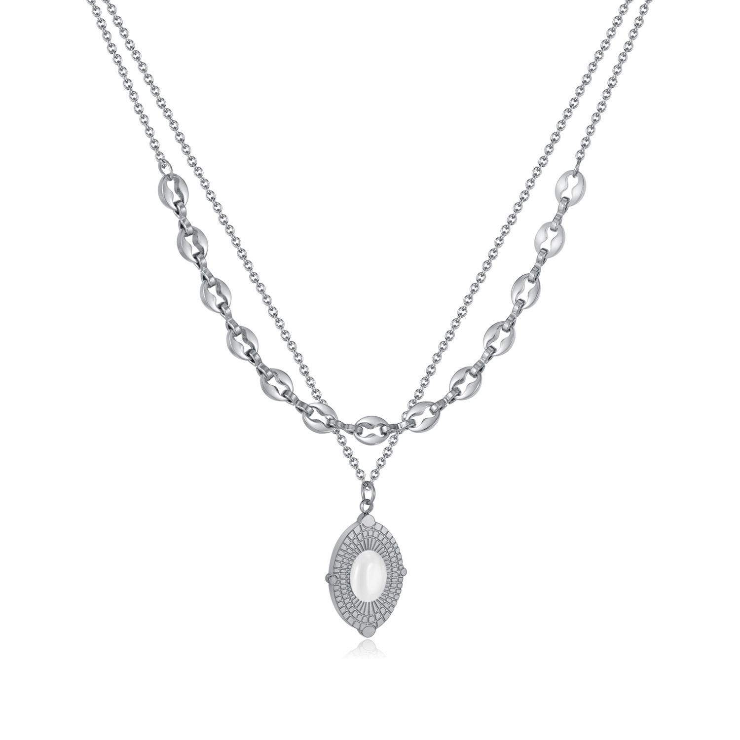 Двухслойное ожерелье из камня «кошачий глаз» для женщин - Цепочка для ключицы из нержавеющей стали и титана
Двухслойное ожерелье из камня «кошачий глаз» для женщин - Цепочка для ключицы из нержавеющей стали и титана