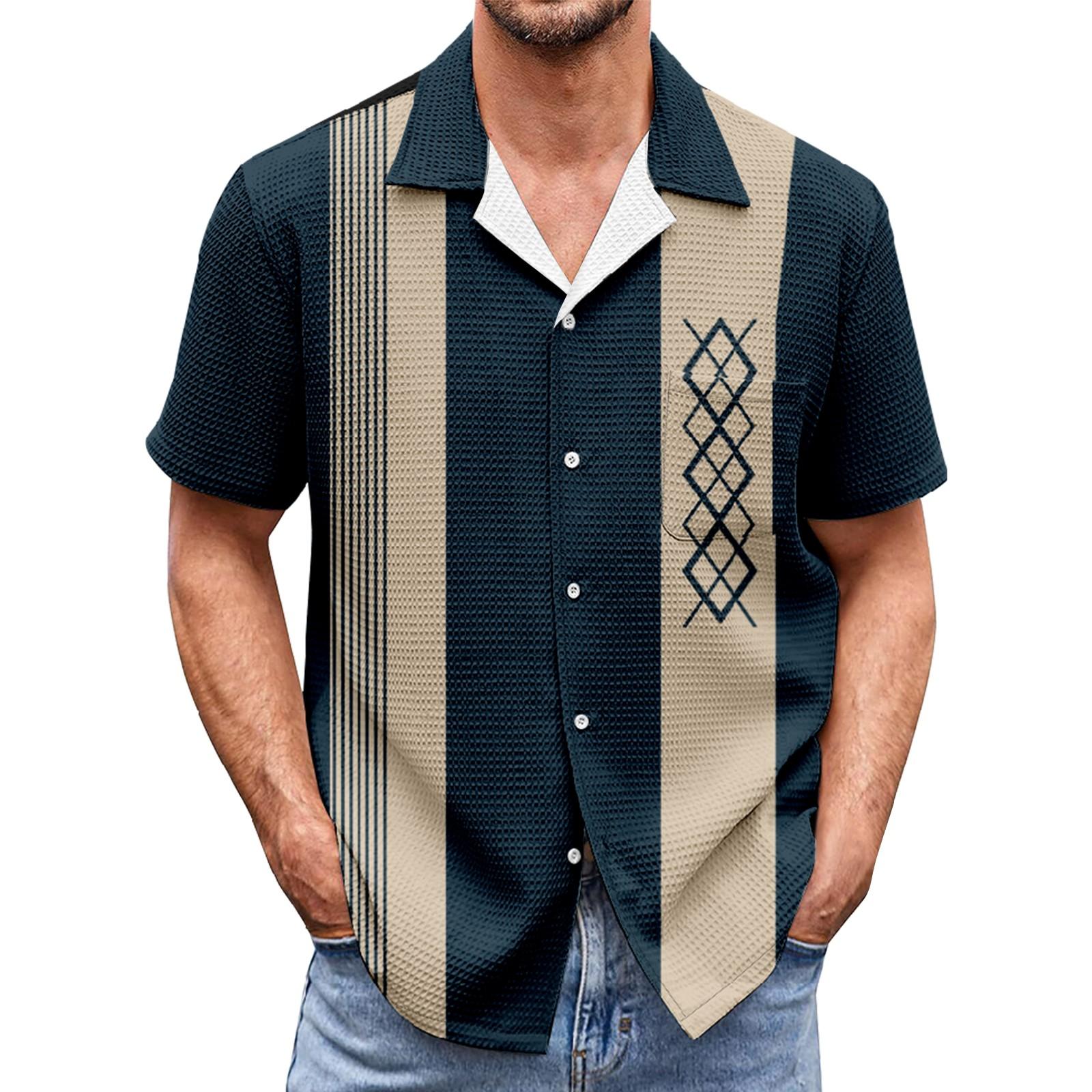 Чоловічі сорочки колор-блок з кишенями на ґудзиках, з коротким рукавом, чоловічі повсякденні модні сорочки з коротким рукавом L Темно-синій
Чоловічі сорочки колор-блок з кишенями на ґудзиках, з коротким рукавом, чоловічі повсякденні модні сорочки з коротким рукавом L Темно-синій