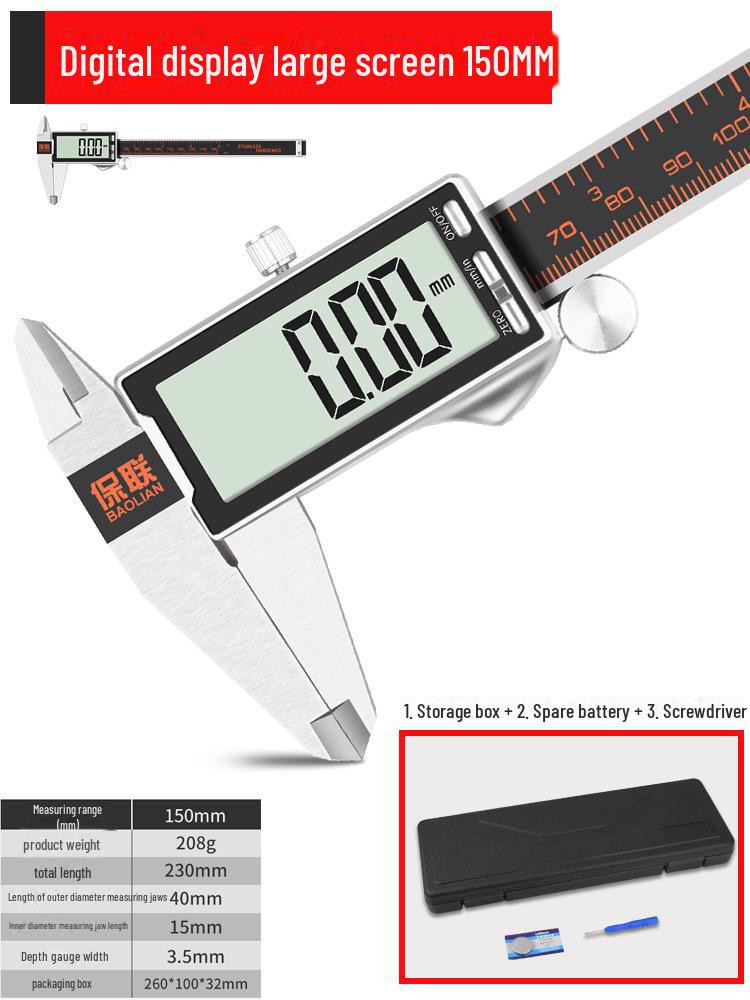 Цифровой штангенциркуль из нержавеющей стали 300 мм - высокоточный промышленный и бытовой инструмент
Цифровой штангенциркуль из нержавеющей стали 300 мм - высокоточный промышленный и бытовой инструмент