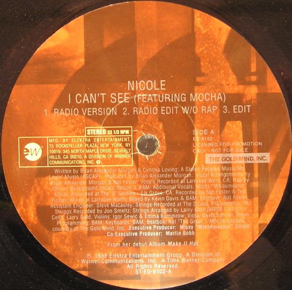 12inch Record NICOLE WRAY, MOCHA - I Can t See ED6102 EastWest Record 1998 US Rap & Hip-Hop/R&B Used
12inch Record NICOLE WRAY, MOCHA - I Can t See ED6102 EastWest Record 1998 US Rap & Hip-Hop/R&B Used