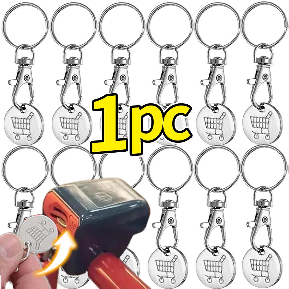 1/6Pcs Trolley Tokens Keychains Universal Small Metal Stainless Steel Portable Shopping Cart Tokens Key Ring Ornament Decoration
1/6Pcs Trolley Tokens Keychains Universal Small Metal Stainless Steel Portable Shopping Cart Tokens Key Ring Ornament Decoration