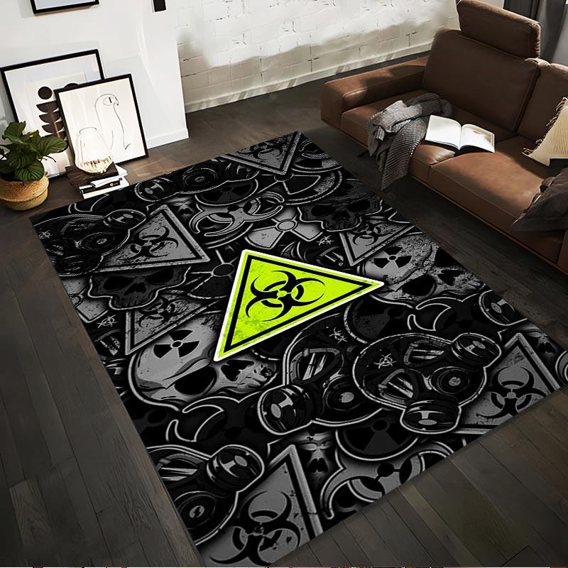 Biohazard Warning Symbol Black Gray Carpet with Skull Pattern Design Suitable for use as an anti-slip for living room bedroom sofas 40x60cm( 15x23in )
Biohazard Warning Symbol Black Gray Carpet with Skull Pattern Design Suitable for use as an anti-slip for living room bedroom sofas 40x60cm( 15x23in )